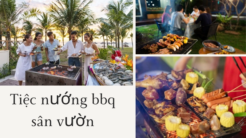 Tiệc nướng bbq sân vườn tại homestay rộng rãi